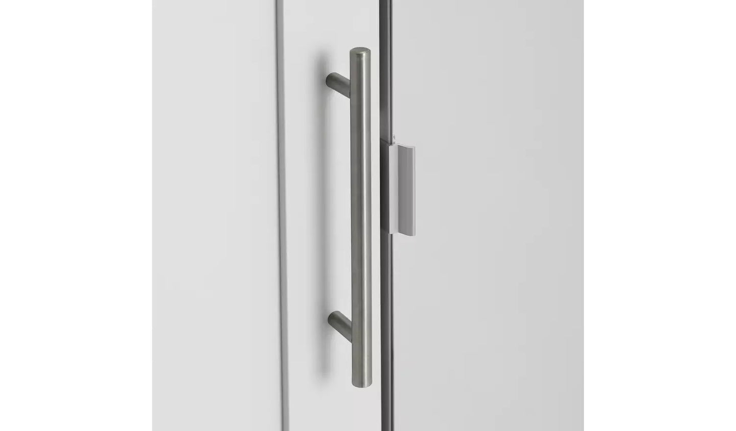 Habitat Munich Panelled 4 Door Mirror Wardrobe - Light Grey